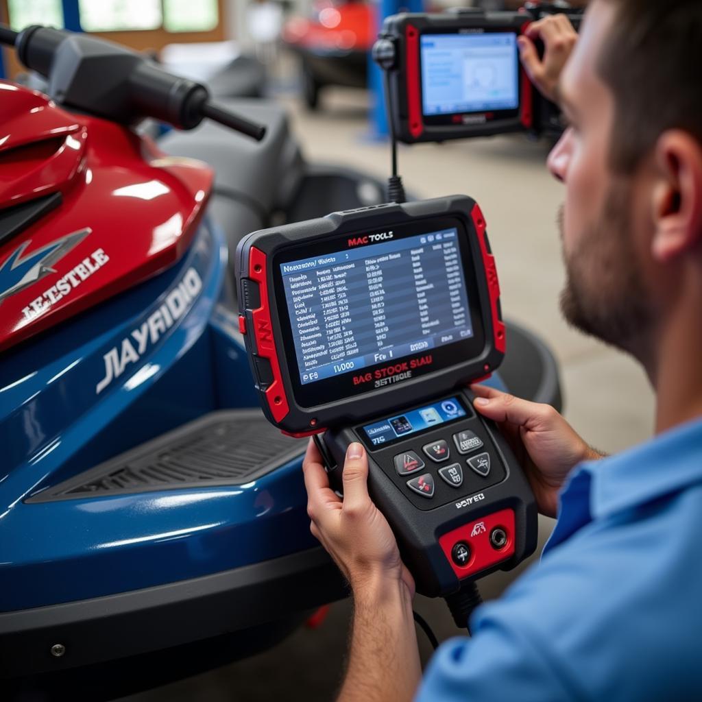 Using a Mac Tools scan tool for jet ski diagnostics