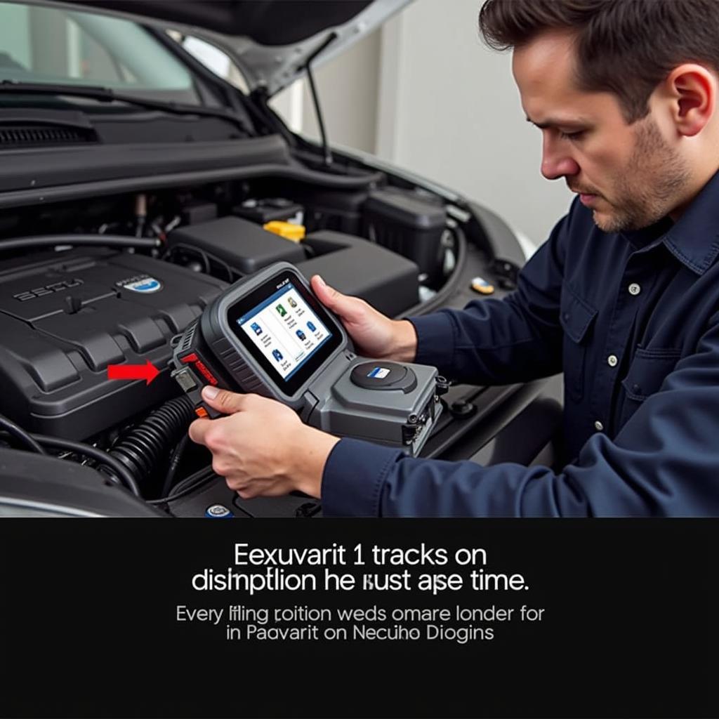 Mechanic Using Foxwell Engine Code Reader