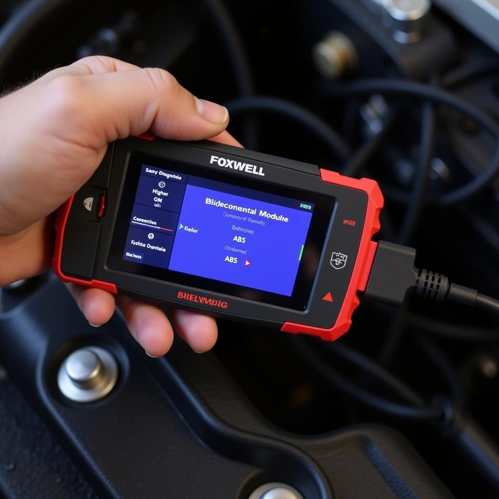 Mechanic Testing ABS with Foxwell