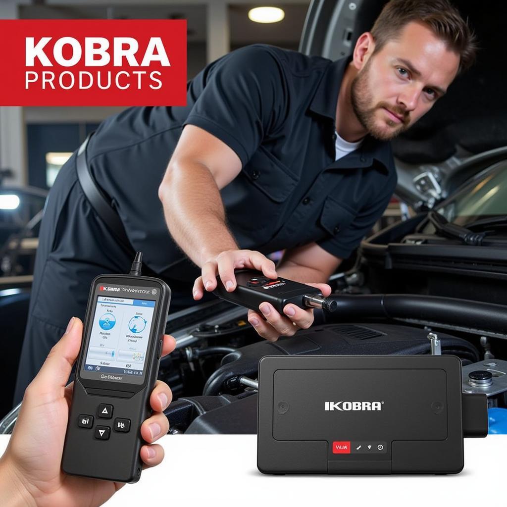 Mechanic Using the Kobra Products Wireless OBD2 Scanner to Diagnose a Car