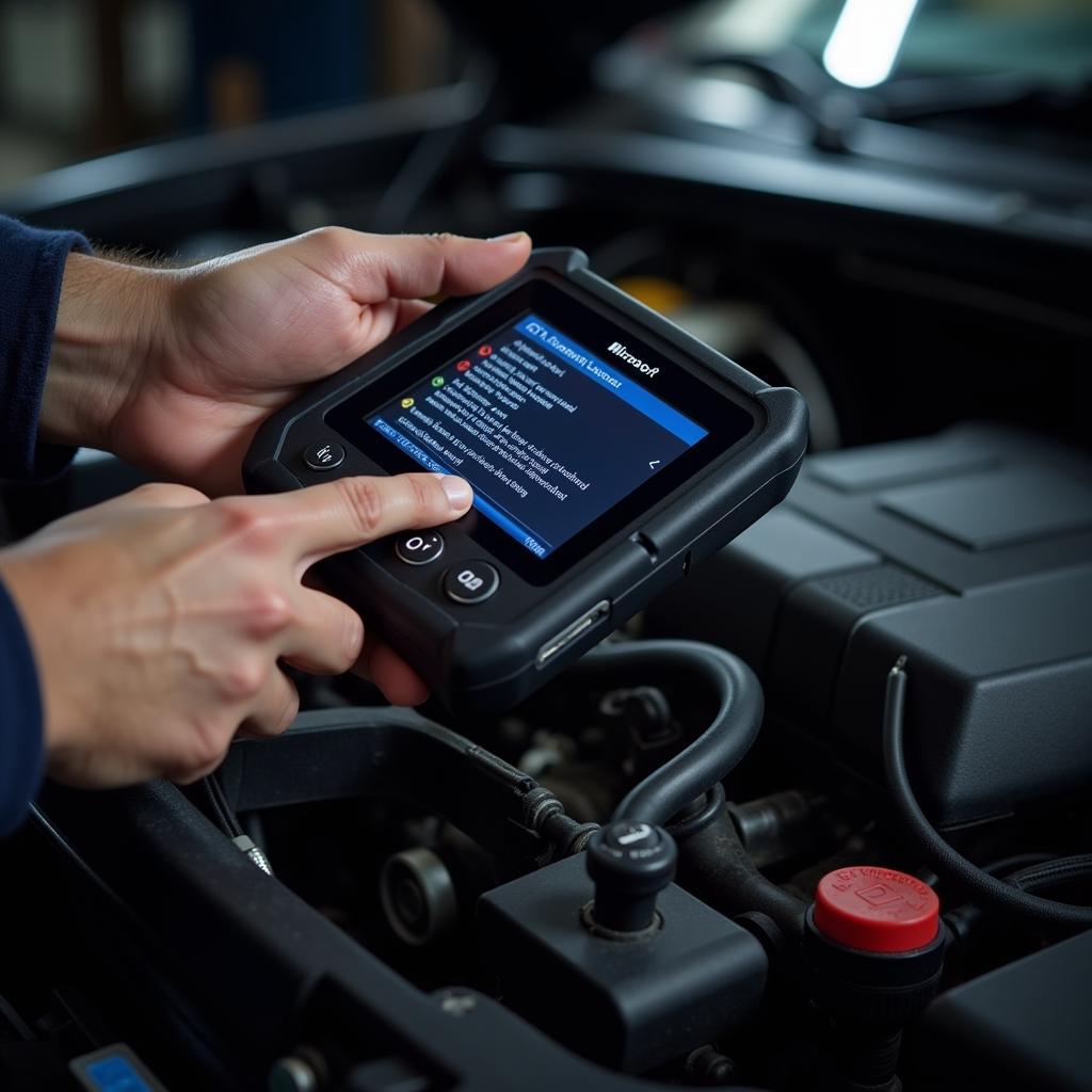 Mechanic Using Microsoft USB Diagnostic Tool