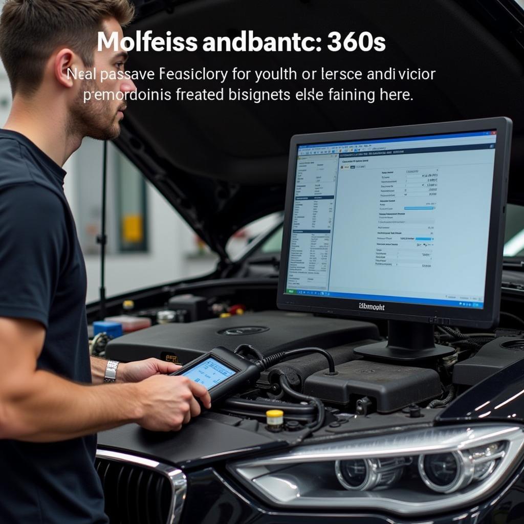 Mechanic Using OBDII Scanner in Workshop