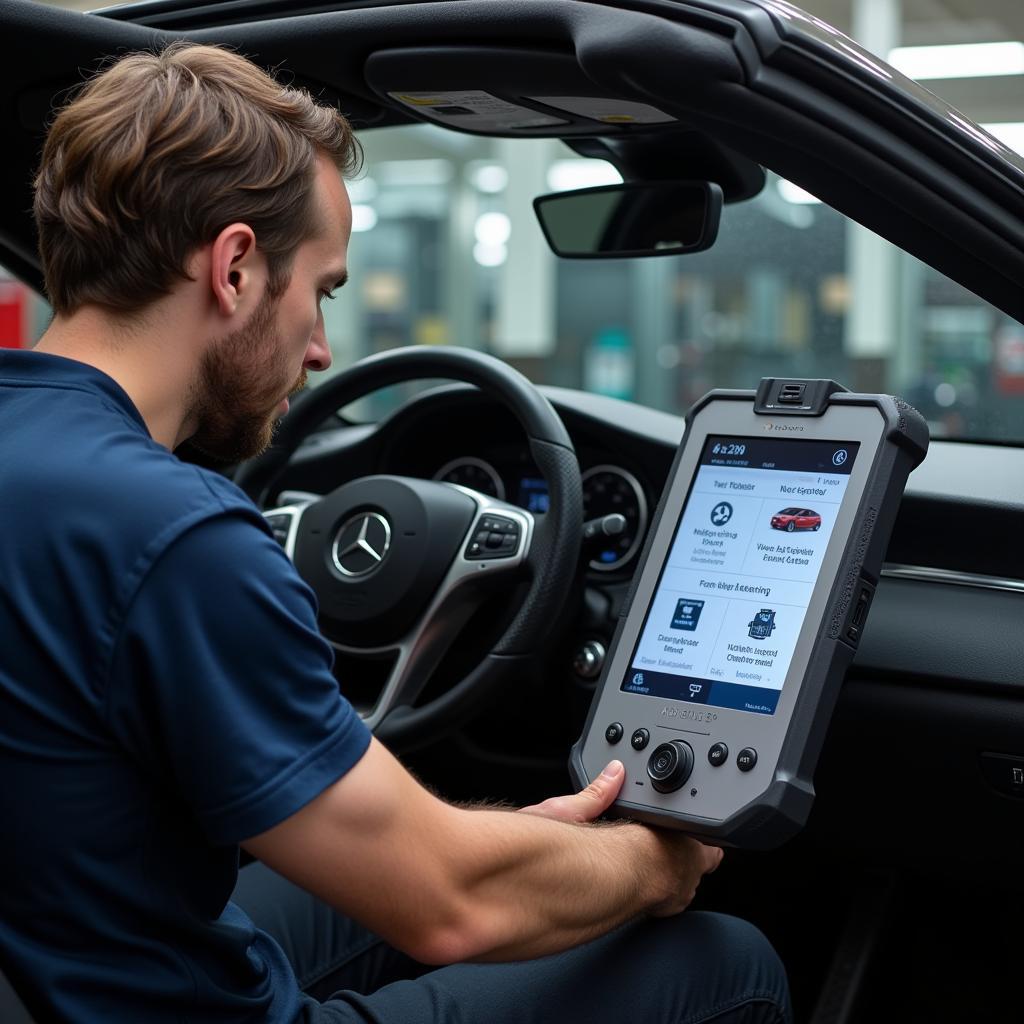 Technician Training with Mercedes Diagnostic Tool