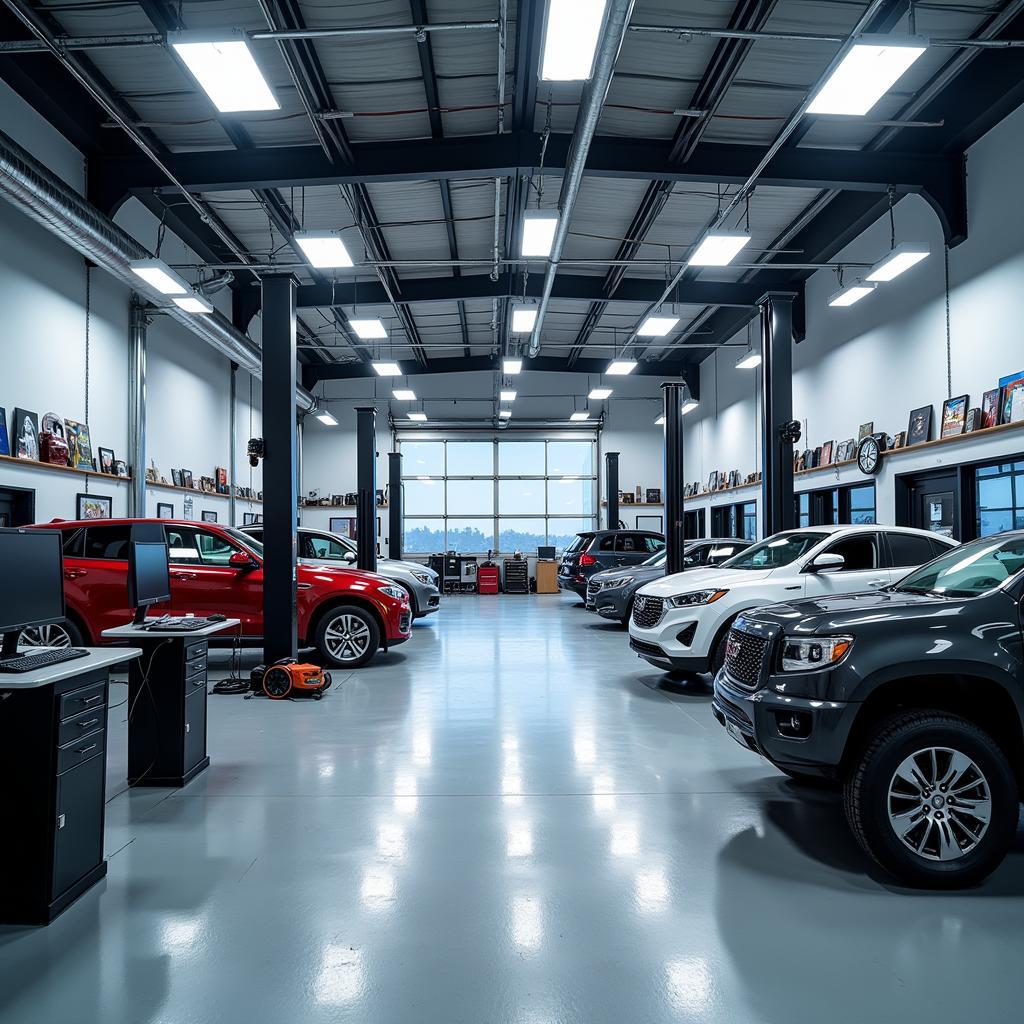 Modern Auto Repair Shop with Advanced Equipment