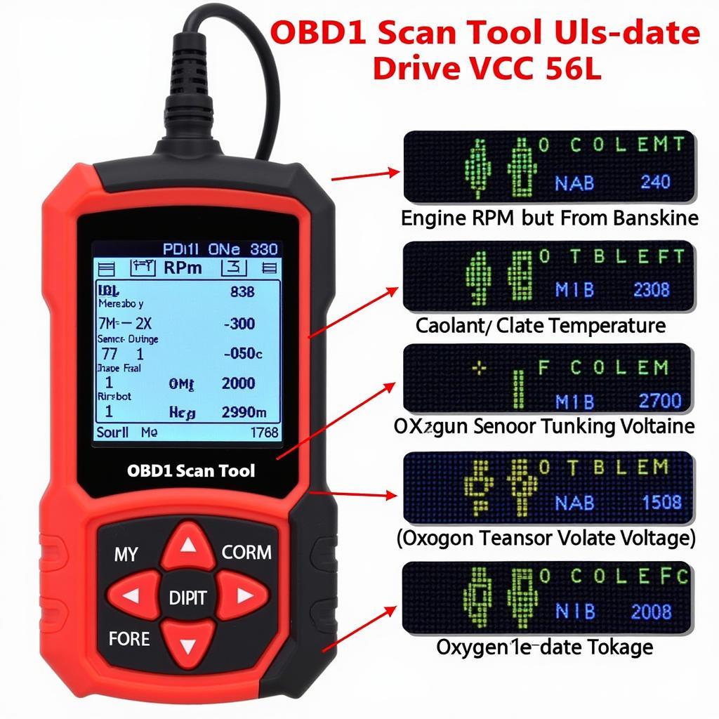 OBD1 Scan Tool Displaying Live Data