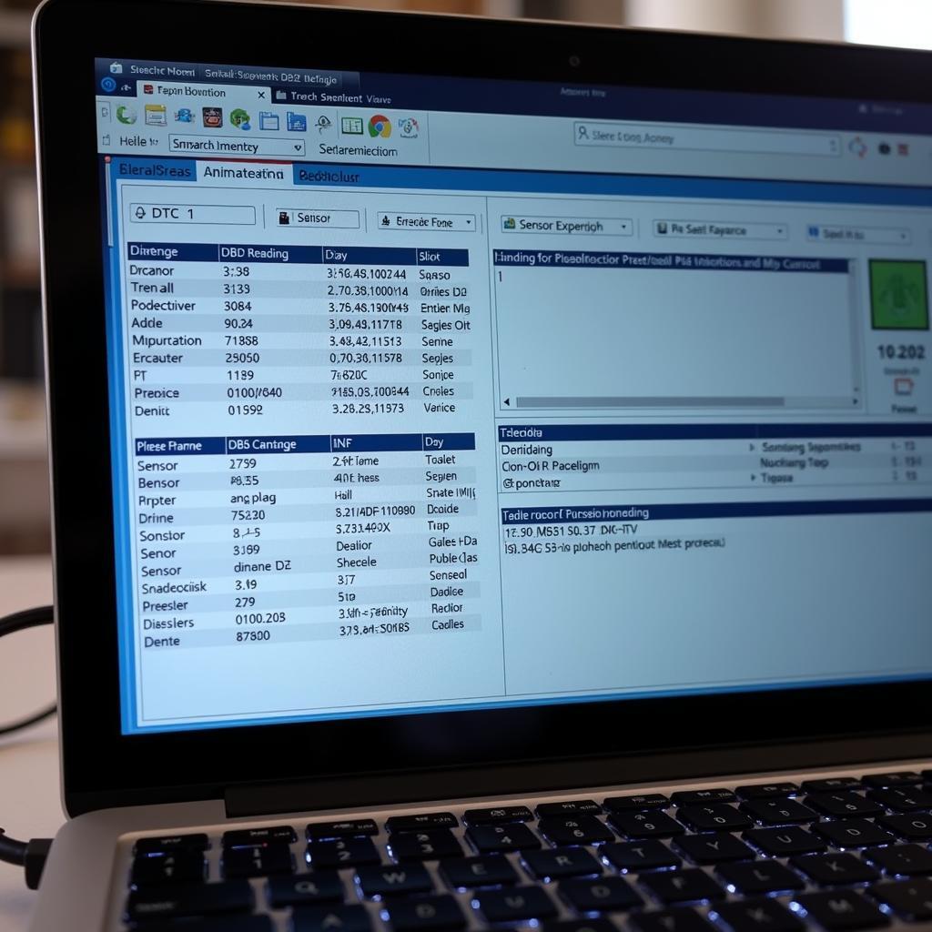 Example OBD2 Diagnostic Report on a Laptop