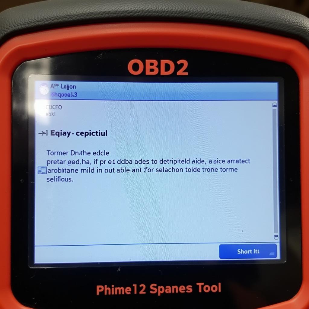 OBD2 Scan Tool Displaying DTC