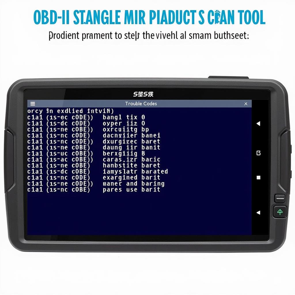 OBD-II Scanner Displaying Diagnostic Trouble Codes