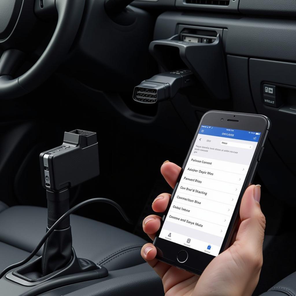 OVZ App Connected to OBD2 Adapter