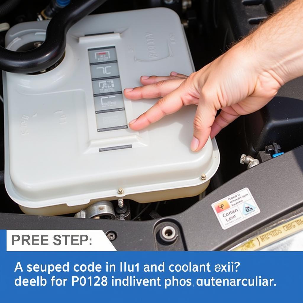 Checking Coolant Level for P0128 Diagnosis