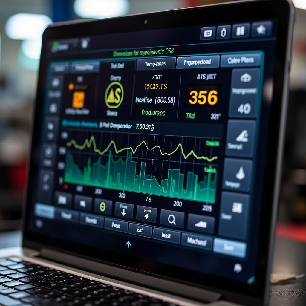 PC based scan tool displaying diagnostic data on a laptop screen