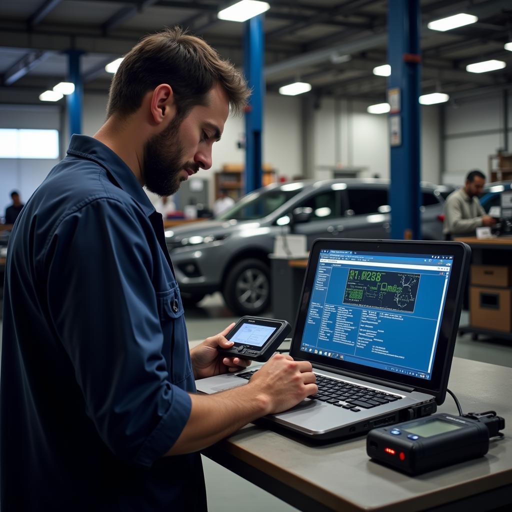 Professional Scan Tool in a Workshop