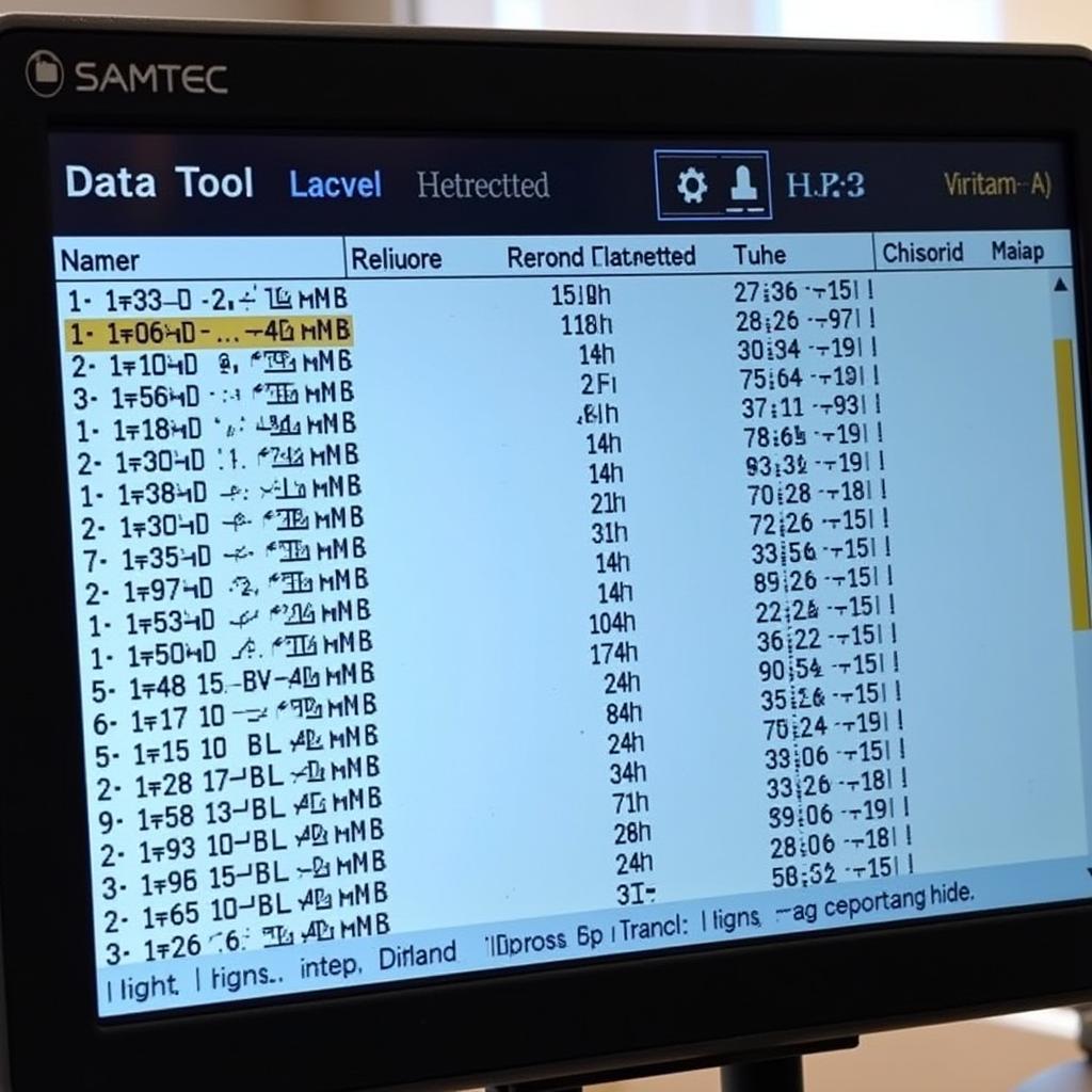 Samtec Diagnostic Tool Data Logging Screen