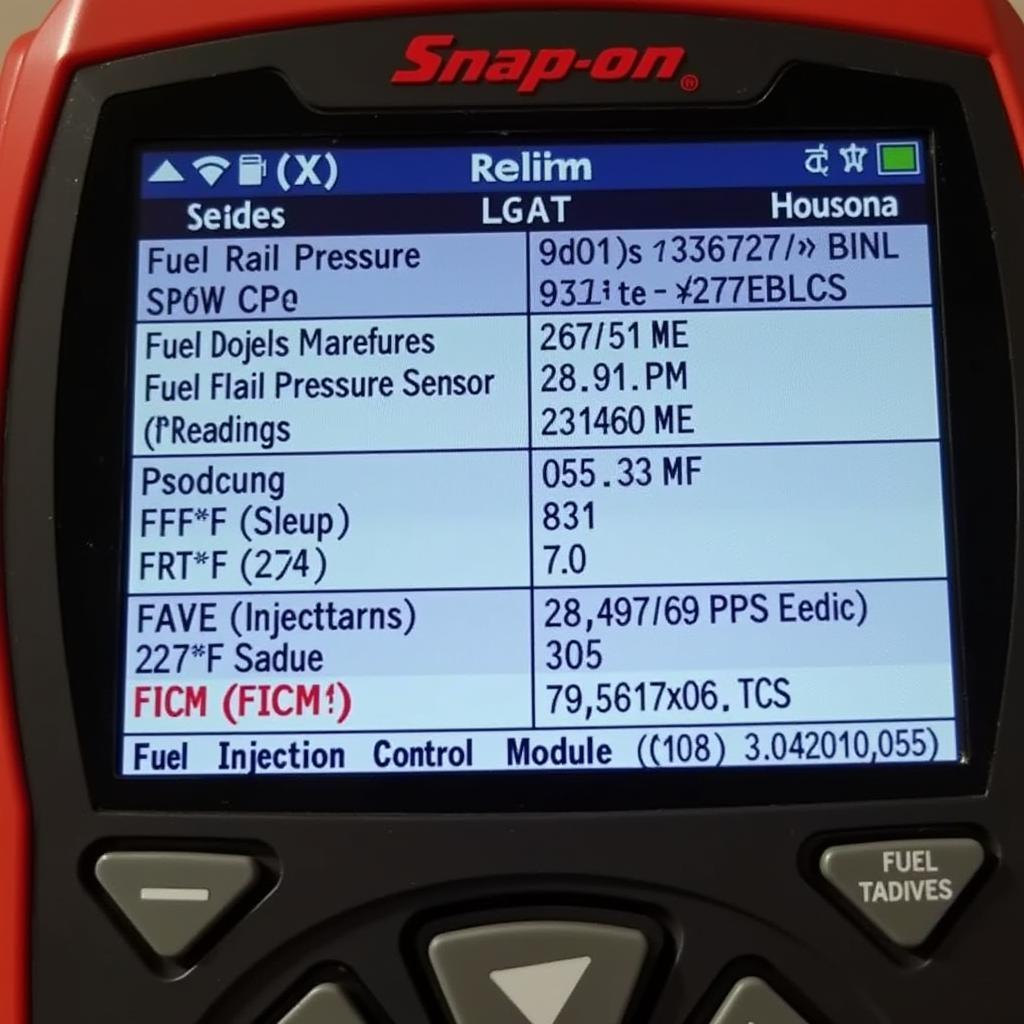 Snap-on Scanner Displaying Fuel System Data