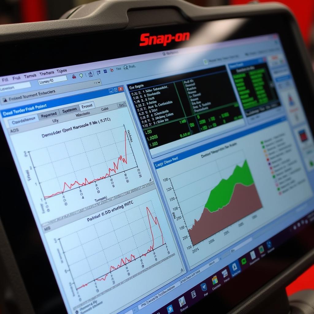 Snap-on scanner software interface displaying diagnostic data