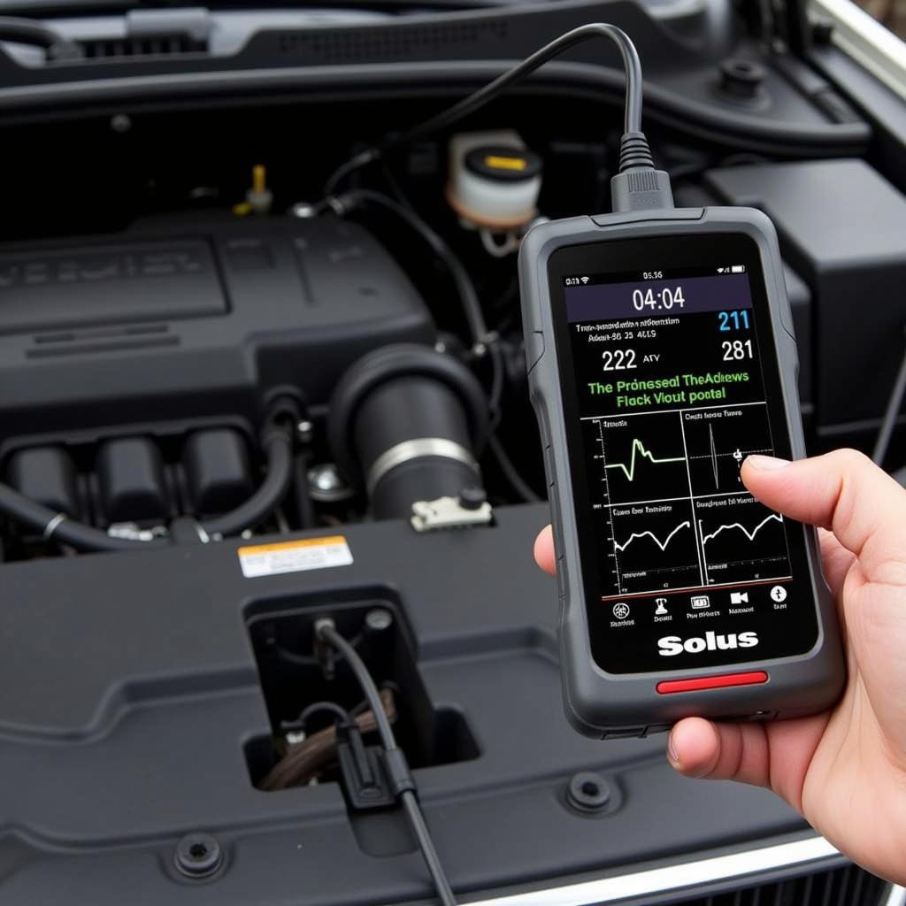 Solus Ultra Performing Diagnostics on a Car Engine