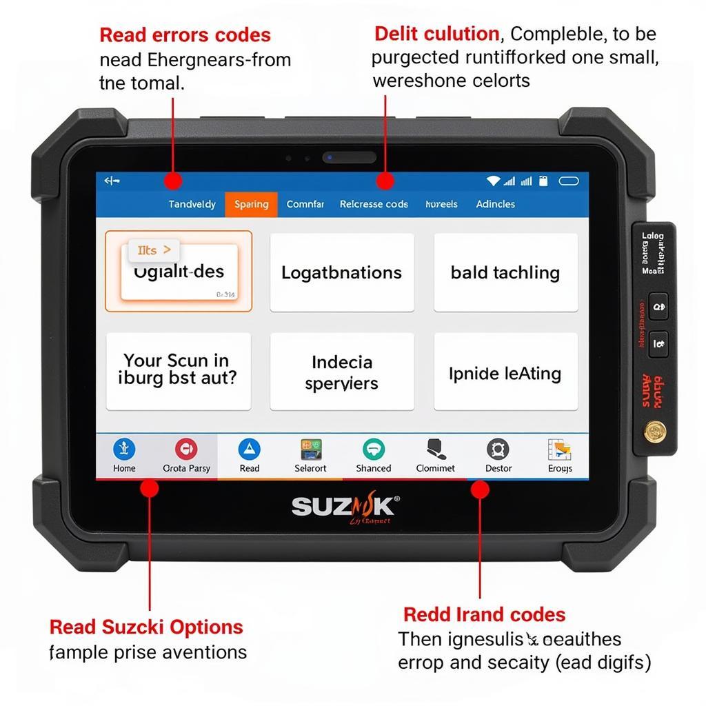 Navigating the Suzuki scan tool menu system