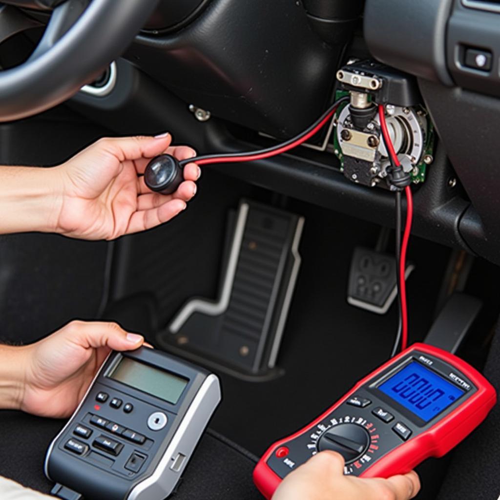 Technician Diagnosing Brake Pedal Position Sensor Issues