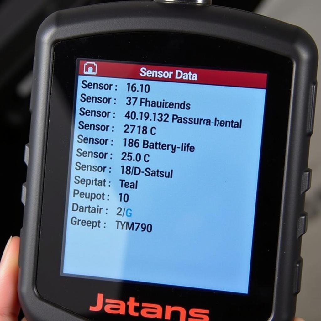 TPMS3 Scan Tool Display Showing Sensor Data