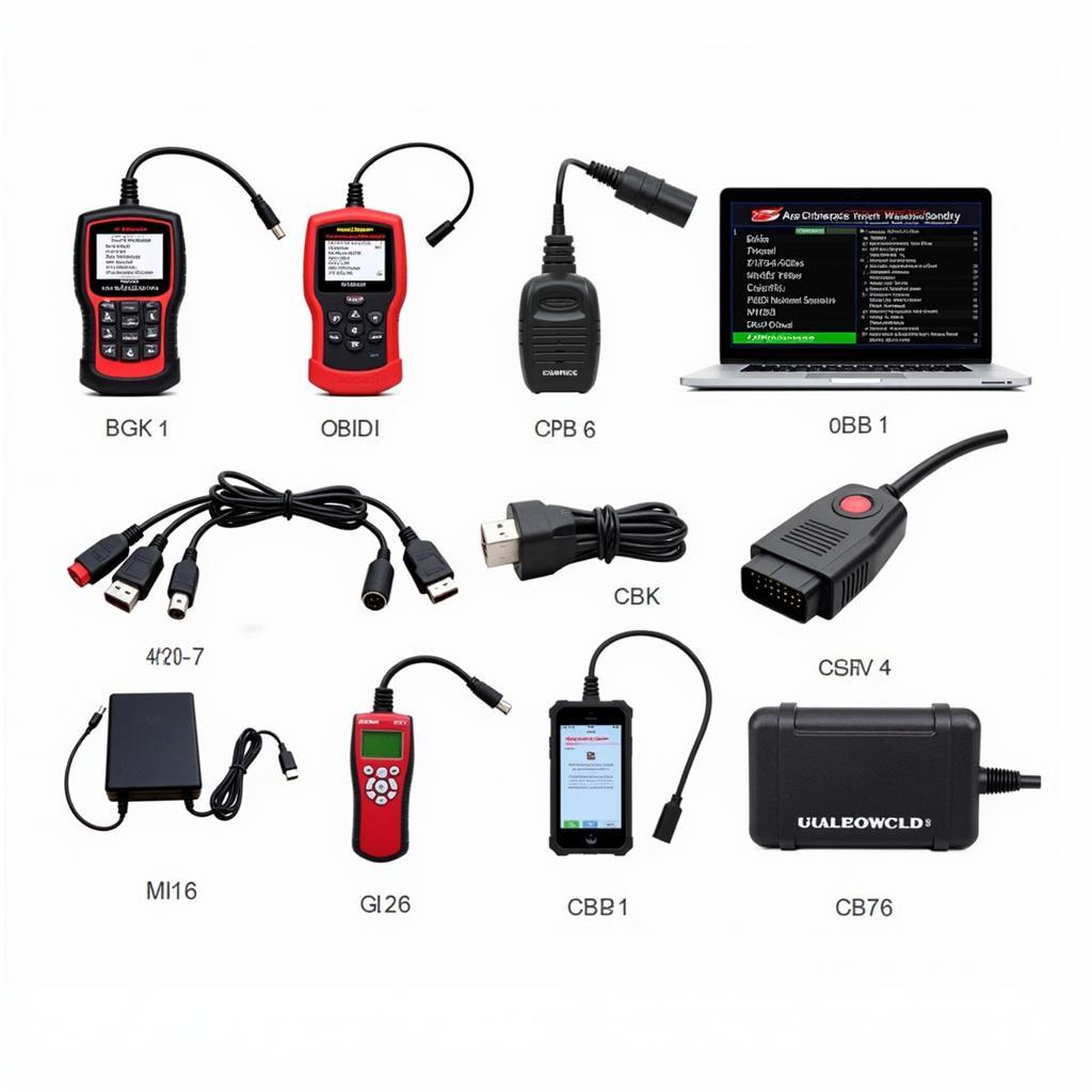 Assortment of Diagnostic Tools for Motorcycles