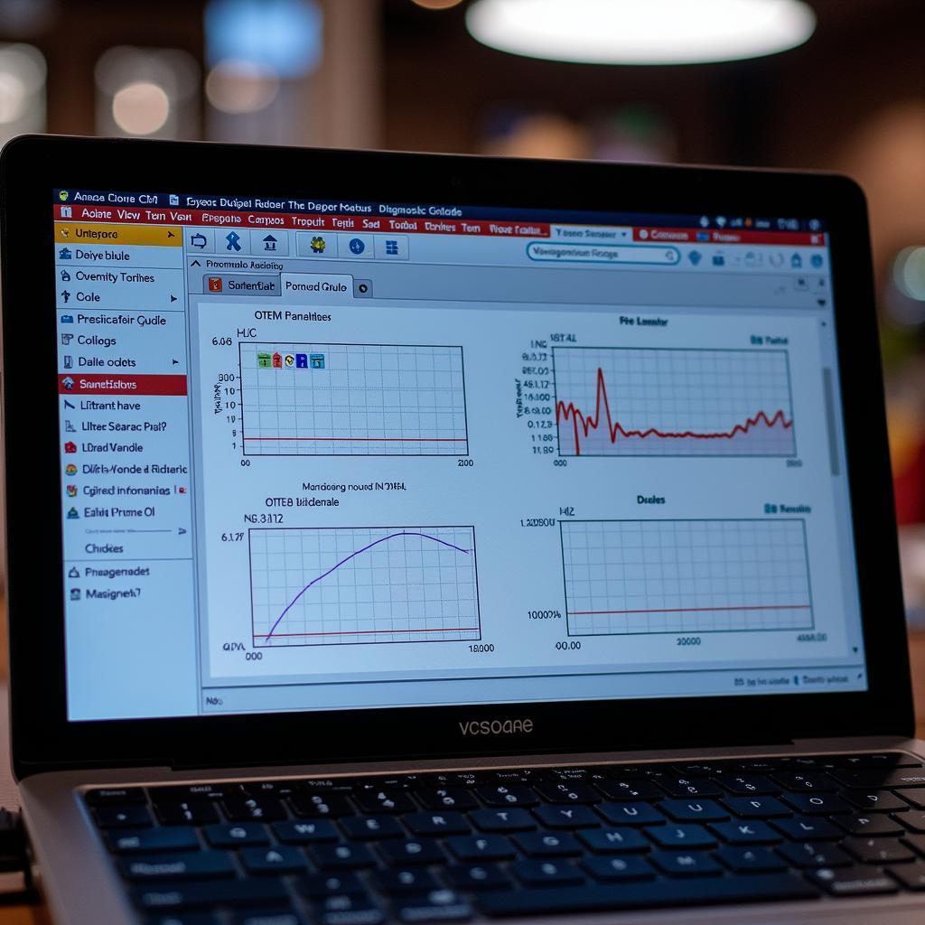 VCM Diagnostic Software Interface on Laptop