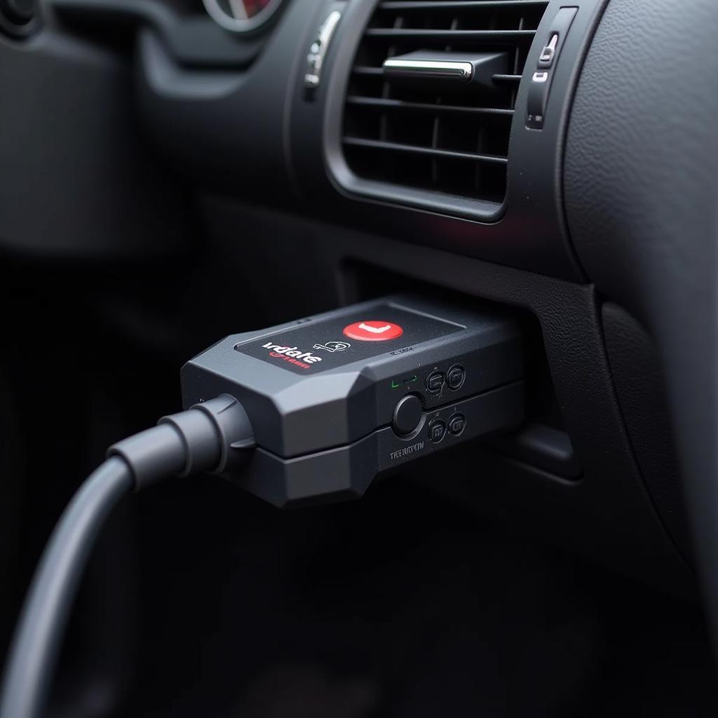 Vgate OBD Scan Tool Connected to a Car's OBD-II Port